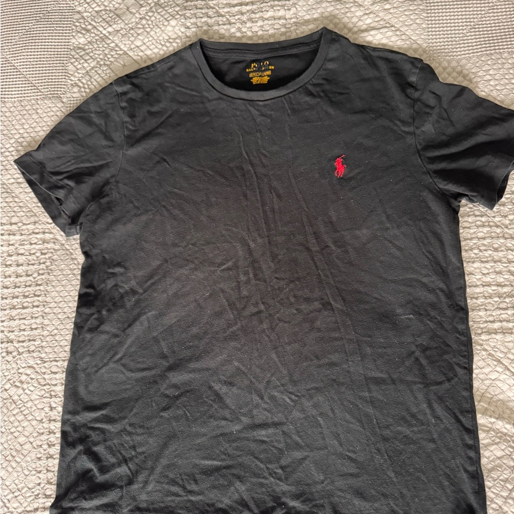 Polo by Ralph Lauren Black Short Sleeve Crew Tee with Red Pony